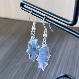 Silver Reclaimed Mirror Charm Earrings
